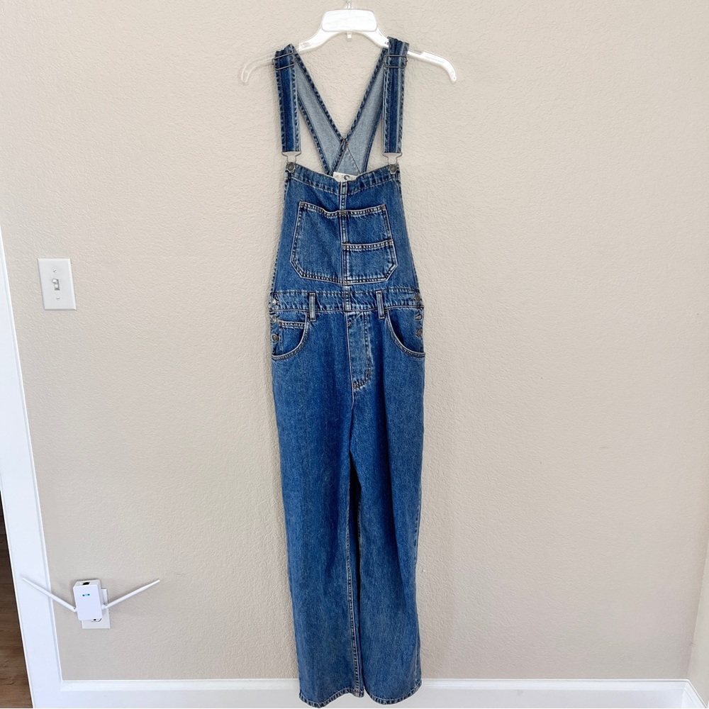 Free People Ziggy Denim Overalls Powder Blue S
